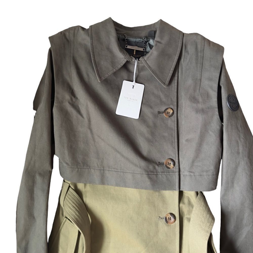 Ted Baker Edennn Colour Blocked Cotton Mac Size 2 NWT - Picture 7 of 16